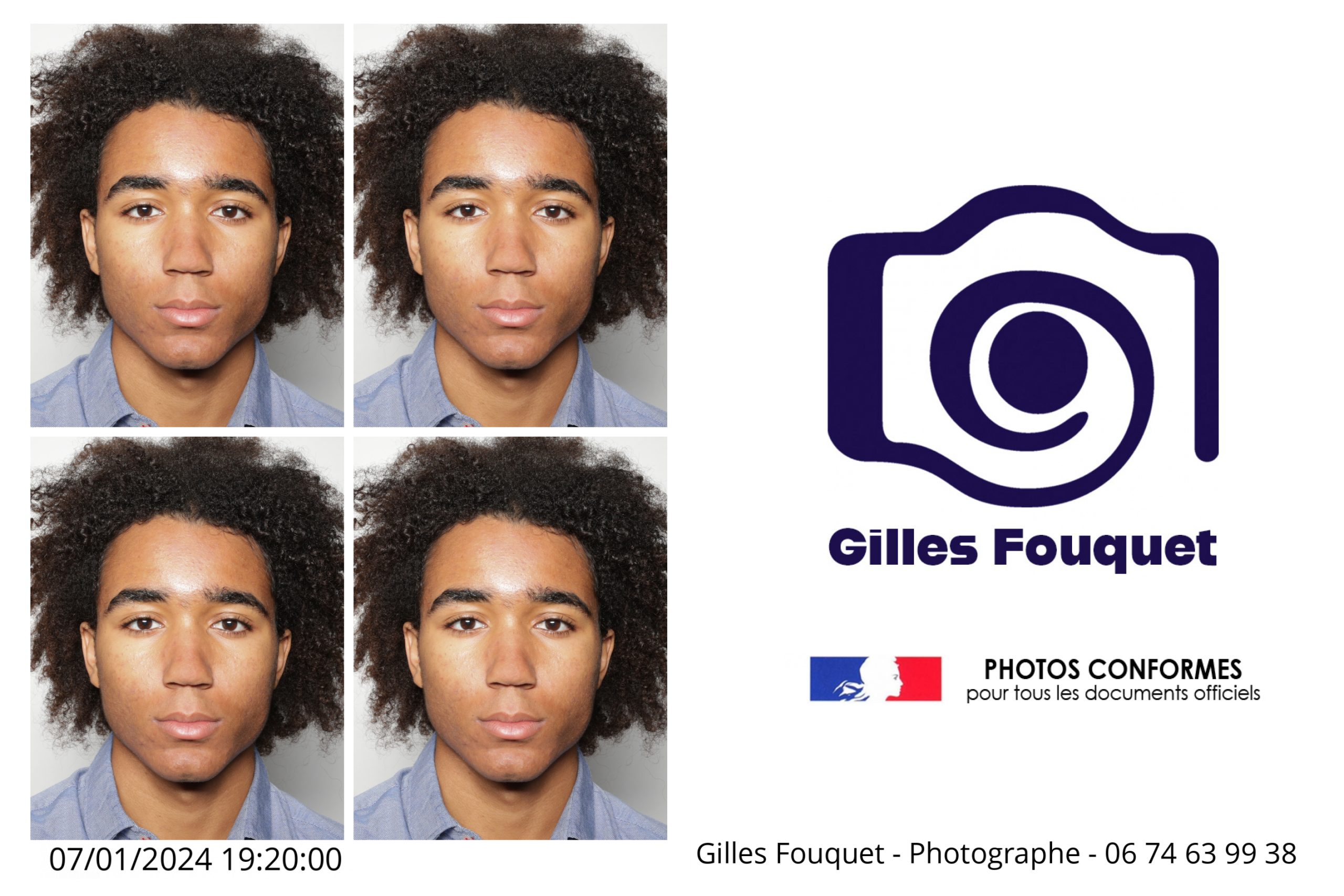 Photo d'identité ANTS pour permis de conduire passeport et carte d'identité au studio Gilles Fouquet à Bordeaux